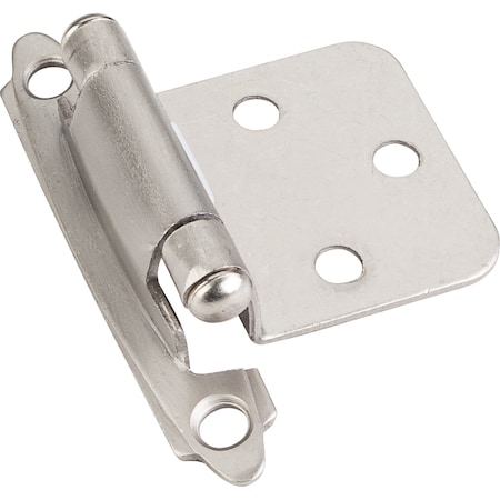 Hardware Resources Decorative Self-closing Overlay Hinge, Face Frame Mount - Satin Nickel H5011SN